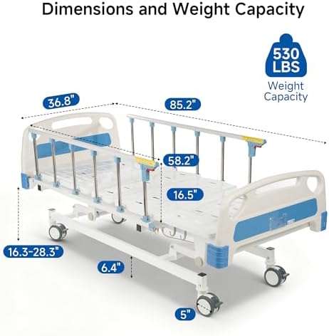real relax premium 3 function full electric hospital, close-up detail