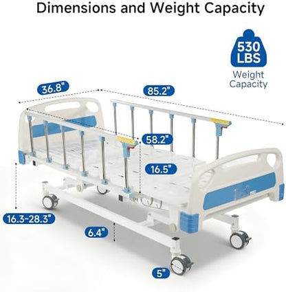 real relax premium 3 function full electric hospital, close-up detail