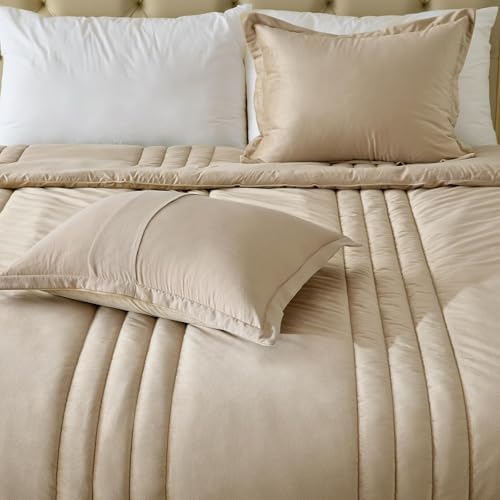 luxury champagne beige velvet cal king size bed, front angle view