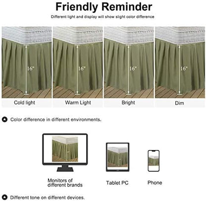 piccocasa ruffled bed skirt polyester bedroom 16 drop on a desk or shelf