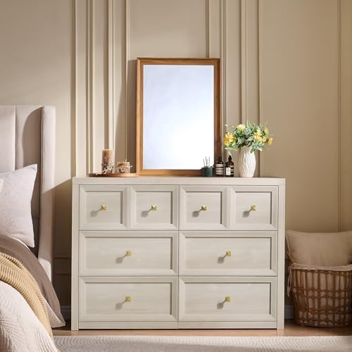 6 drawers dresser for bedroom-46.5" wide wooden chest on a desk or shelf