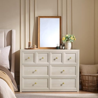 6 drawers dresser for bedroom-46.5" wide wooden chest on a desk or shelf