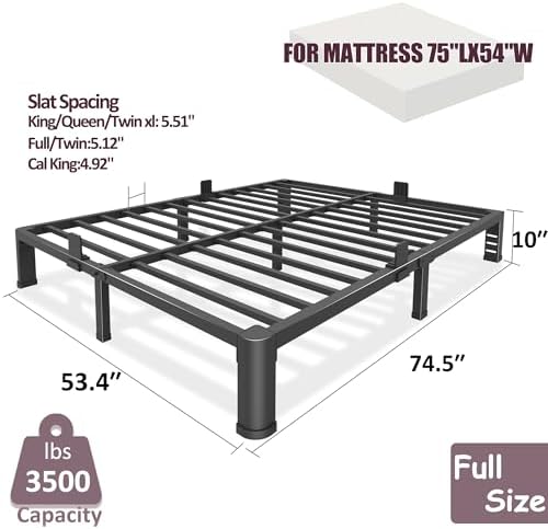 bilily 10 inch low bed frame full with, close-up detail