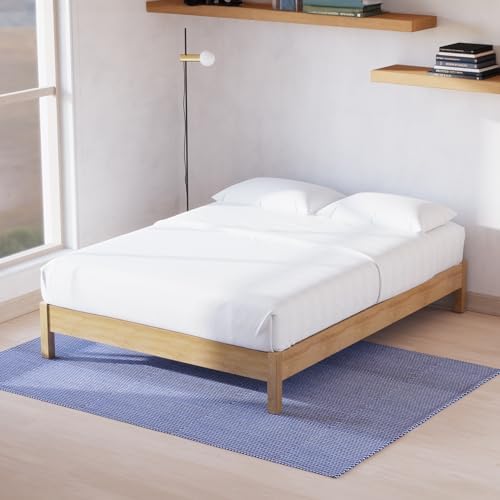 lifement queen bed frame signature wood platform, noise, close-up detail