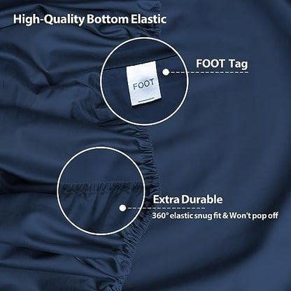 pure cotton twin xl fitted sheet, 600 thread showing dimensions