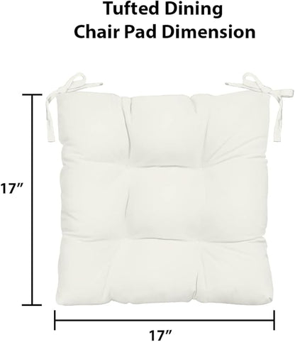 RSH DECOR: Outdoor Tufted Seat Cushions Set of 2 | 17" x 17" | All-Weather Spun - Image 3