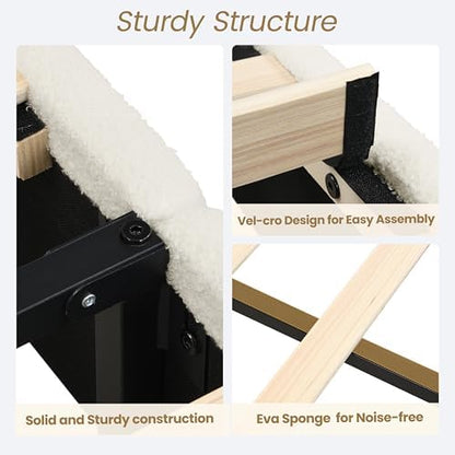 twin size cloud bed frame with adjustable headboard, package contents