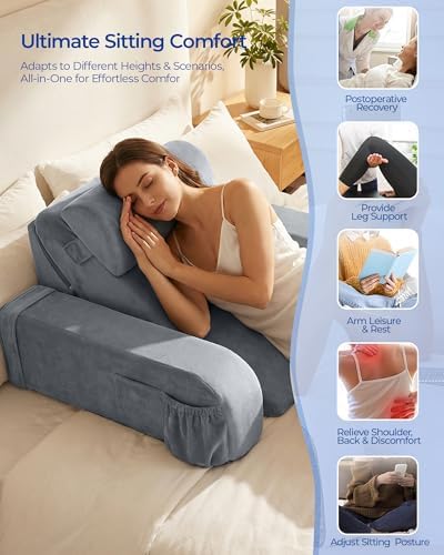 kayfia reading pillow, 30-90° stepless adjust angle &, front angle view