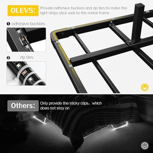 olevs floating bed frame full size metal with on a desk or shelf