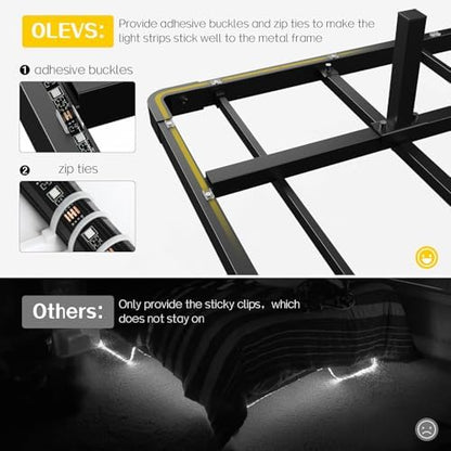 olevs floating bed frame full size metal with on a desk or shelf
