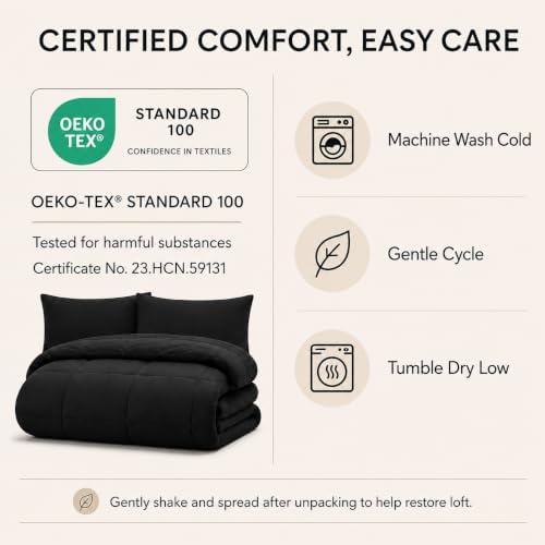 cozylux full size comforter sets black - 7, package contents