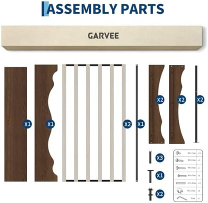 garvee twin wood platform bed frame, wood bed, package contents