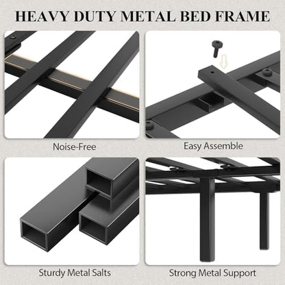 queen size bed frame with storage headboard and, view 9