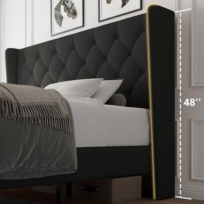 ipormis full size platform bed frame with button on a desk or shelf