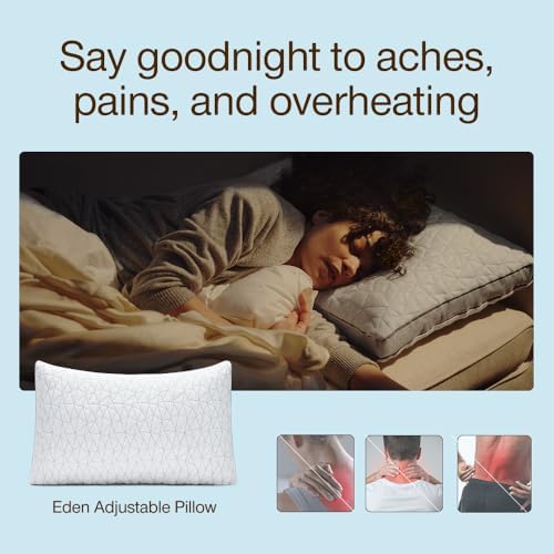 coop home goods eden cool adjustable pillow, king, close-up detail