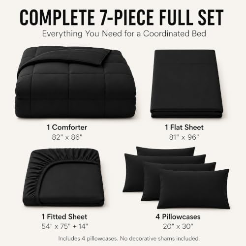 cozylux full size comforter sets black - 7 shown in use