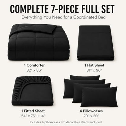 cozylux full size comforter sets black - 7 shown in use