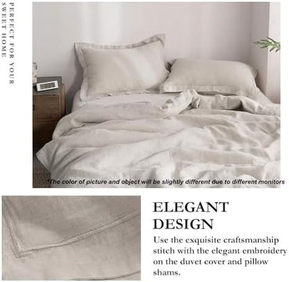 simple&opulence 100% french flax linen duvet cover set, view 9