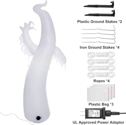 Sizonjoy 12 Ft Giant Halloween Inflatable Ghost, Blow Up Halloween Decorations Outdoor Built-in Changing LED Lights for Outdoor Indoor Yard Garden