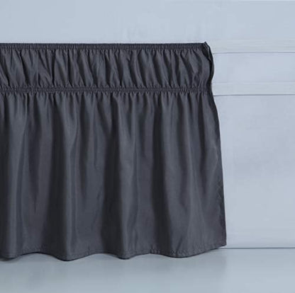 MEILA Wrap Around Bed Skirt Three Fabric Sides Elastic Dust Ruffled 16 Inch - Image 4