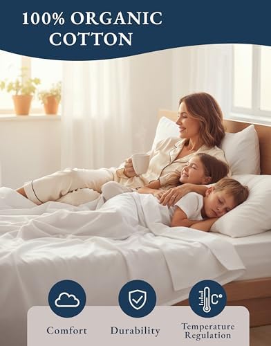 lane linen queen sheets 100% organic cotton 4pc, package contents