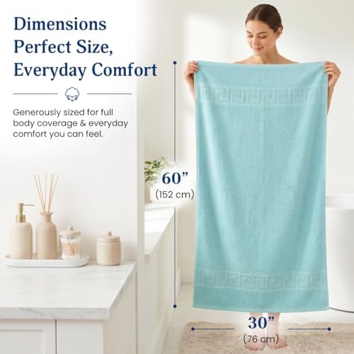 100% cotton bath towels,4 pack,30" x 60" inches, front angle view