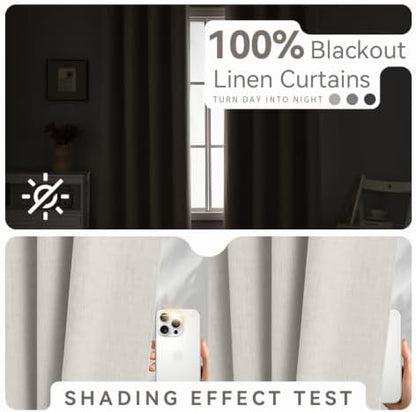 pfas free ivory linen curtains 63 inch length shown in use