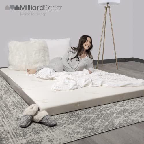 Milliard Trifold Mattress, Queen Size, 6 inch, Portable Foldable Mattress Que...