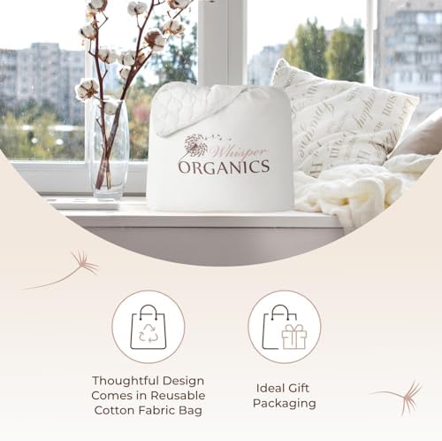 whisper organics 100% cotton organic quilted mattress pad, package contents