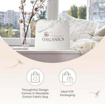 whisper organics 100% cotton organic quilted mattress pad, package contents