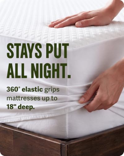 saferest waterproof queen size mattress protector showing dimensions