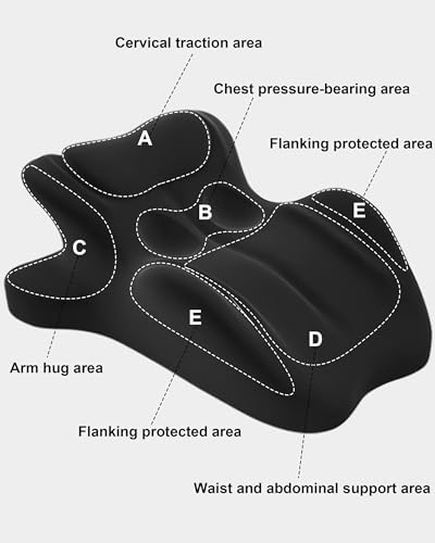 memory foam couples pillow, 27° ergonomic wedge, black on a desk or shelf