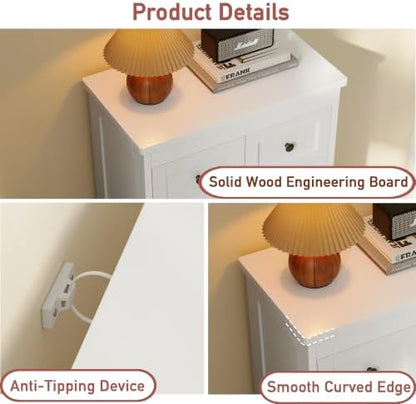 wanan tall 6 drawer dresser for bedroom, white on a desk or shelf