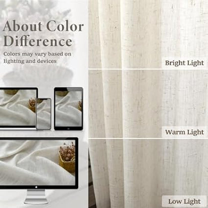 Natural Linen Curtains 108 Inches Long - Image 3