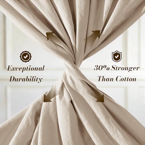 sonoro kate 100% french linen king size sheets, side view