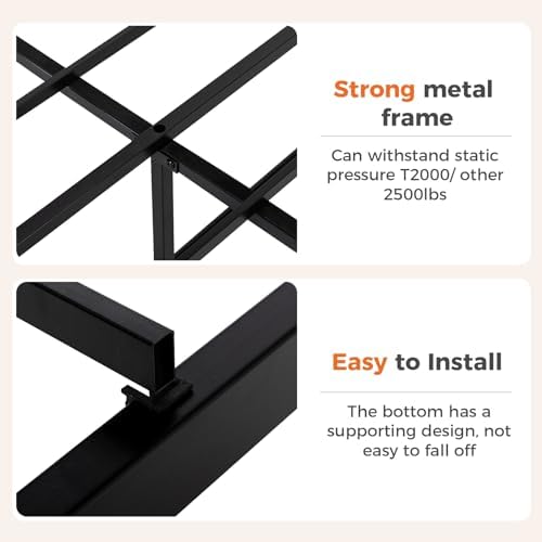 dumos twin bed frame, heavy duty metal platform showing dimensions