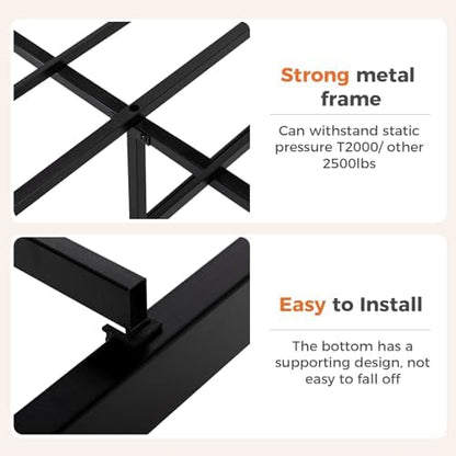 dumos twin bed frame, heavy duty metal platform showing dimensions