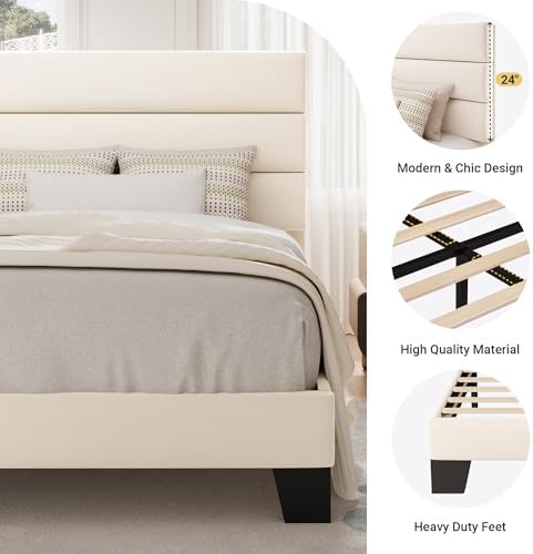 allewie twin size platform bed frame with fabric, package contents