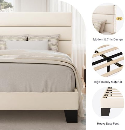 allewie twin size platform bed frame with fabric, package contents