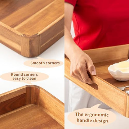large wooden ottoman tray great rectangle trays for, front angle view