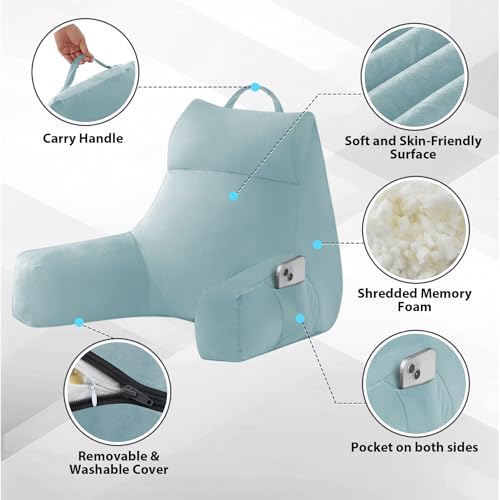 ipynbap reading pillow for bed, back pillow for, close-up detail