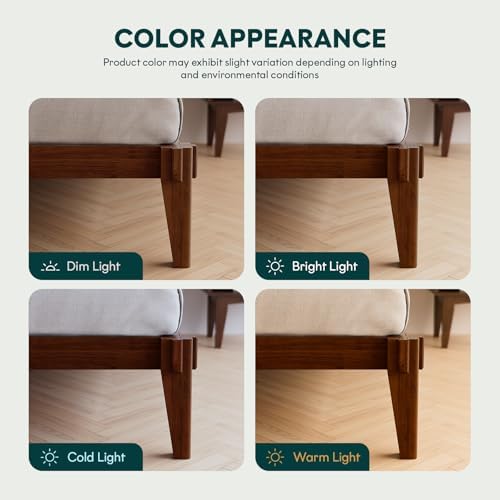 bme chalipa 14” solid wood full bedframe, japanese showing dimensions