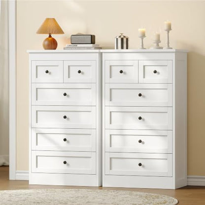 wanan tall 6 drawer dresser for bedroom, white, package contents