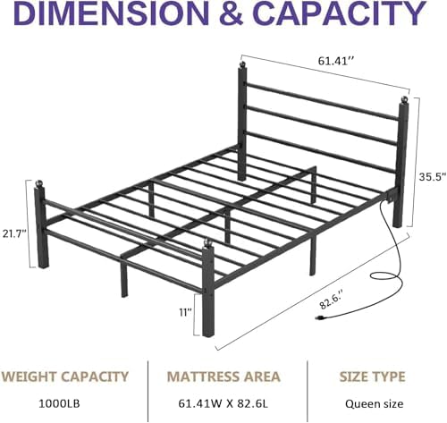 collaredeagle queen bed frame with led lights and shown in use