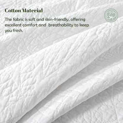 white 100% cotton queen size quilt bedding set showing dimensions