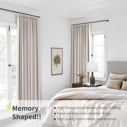 joywell 100% blackout linen pinch pleated curtains 84 on a desk or shelf