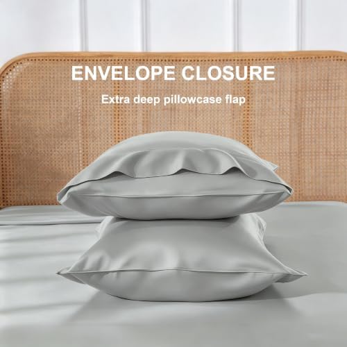 100% bamboo viscose twin xl size sheets set, front angle view