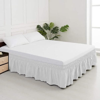 MEILA Wrap Around Bed Skirt Three Fabric Sides Elastic Dust Ruffled 14 Inch - Image 2