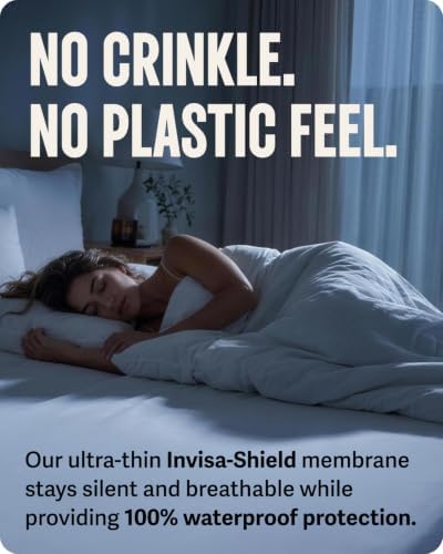 saferest waterproof queen size mattress protector, close-up detail