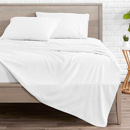 bare home twin sheet set - 1800 ultra-soft shown in use